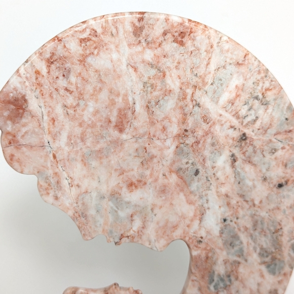 Vintage Carved Pink Marble Stone Mother & Child Statuette Boho Home Decor - Picture 9 of 10